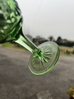 Imagen de 6 Copas de Vidrio Verde Talladas