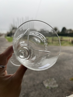 12 Copas de Vidrio Talladas Altas