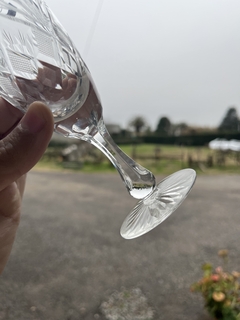 11 Copas de Cristal Talladas - Antiguedades JOE
