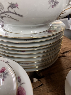 12 Platos Playos ~ Porcelana Tsuji