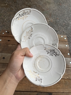 3 Platos de Café ~ Loza Sajonia