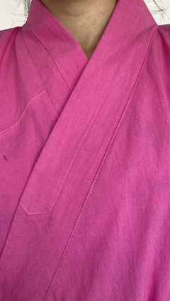 CHAQUETA LIENCILLO CRUZADA ROSA - comprar online