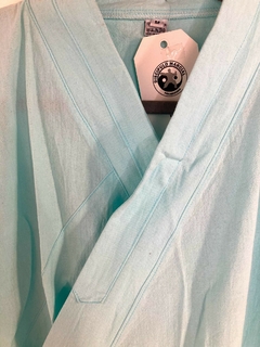 CHAQUETA LIENCILLO CRUZADA CELESTE - tienda online