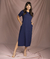 Vestido Midi de Molecotton de Viscose com fenda Lateral