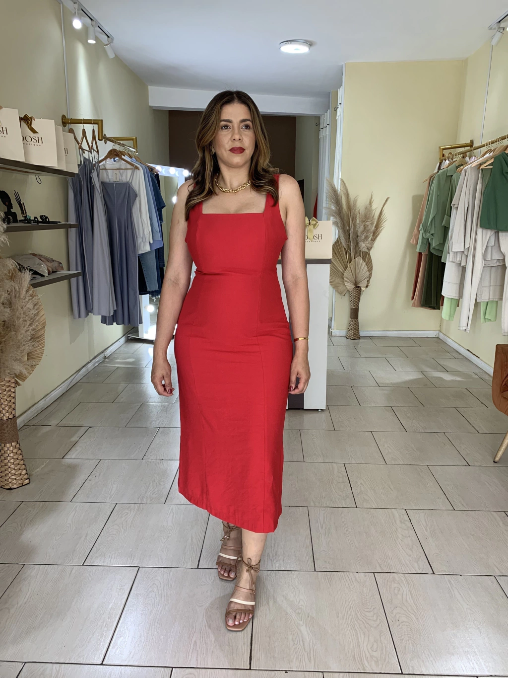 VESTIDO LONGUETE DET. FENDA ELASTICO COSTA FELICIA