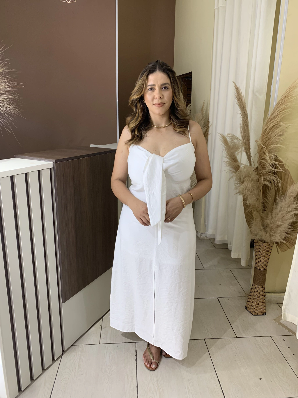 VESTIDO LONGUETE AMARACAO FENDA AURORA