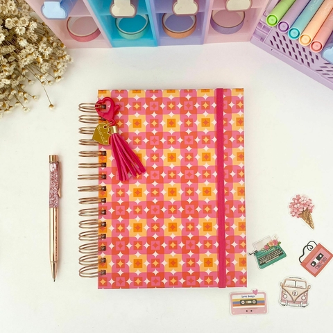 Caderno Wire-o Floral Retrô