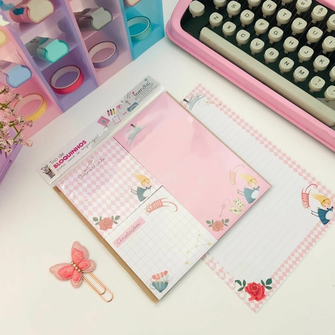 Trio de Bloquinhos com 40 Folhas - Alice