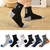 Meias esportivas de algodão respirável para homens Meias de fibra de bambu Absorção de suor Desodorante Business Sox Outono e inverno 10 pares - Fast Outlet