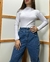 Pantalon jean azul botones mom - comprar online