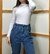 Pantalon jean azul botones mom