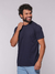 Camiseta Básica Algodão Azul Marinho na internet