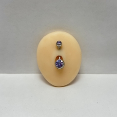 Imagen de BARBELL OMBLIGO DOBLE STRASS - COLOR A ELECCIÓN