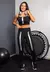Conjunto Fitness Calça Legging Cintura Alta + Cropped Preto com Elásticos | REF: CCA1 na internet