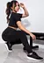 Conjunto Fitness Cropped Preto + Calça Legging com Bolso Tela na internet