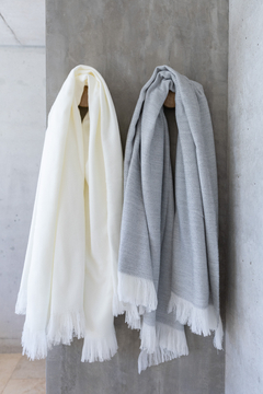 MANTA ESPIGA - GRIS MELANGE CLARO - comprar online
