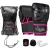 Kit Boxe Muay Thai Naja Black Line - Luva + Bandagem + Bucal - Cor Preta e Rosa - comprar online