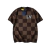 Camiseta Louis Vuitton Algodão Damier com Patch LV