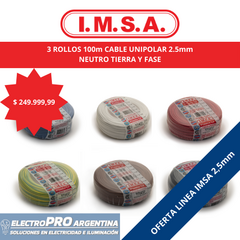 Oferta 3 Rollos 100m IMSA 2,5mm