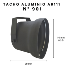 Spot Tacho AR111 Aluminio Negro - comprar online