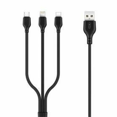 Cable 3 en 1 Lanzero 3A BLACK