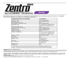 ZENTRO MAX MULTIVITAMINICO POLIMINERAL CON GINSENG X30 COMP - comprar online