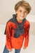 Camiseta Manga Longa em Meia Malha Infantil Menino Luc.Boo