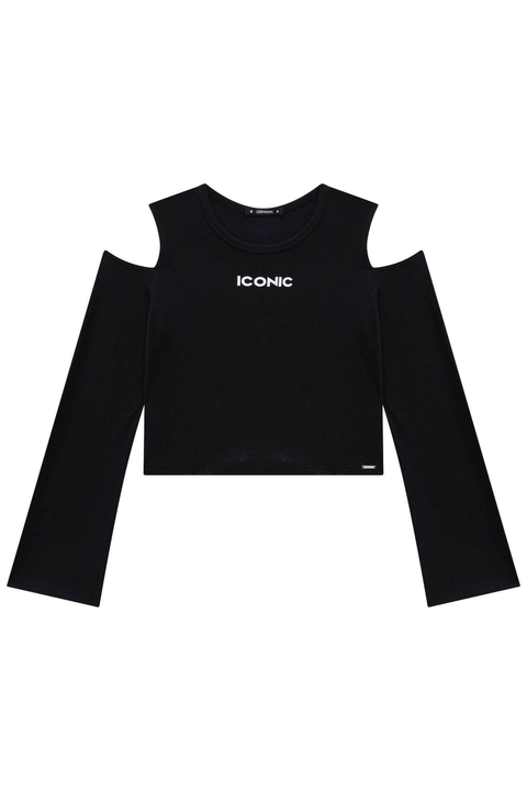 Blusa Cropped Manga Longa Juvenil Lilimonn