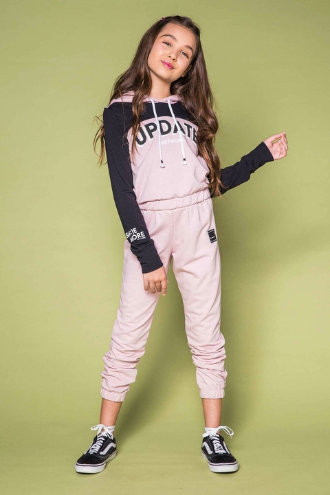 Conjunto de Blusão Boxy e Calça em Molecotton e Molevisco Vic&vicky