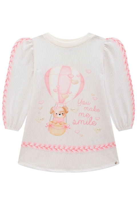 Vestido Bebê Manga Longa Malha Térmica Infanti