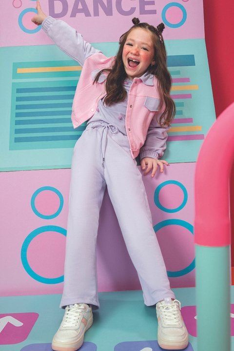 Calça Moletom Wide Leg Menina Infanti