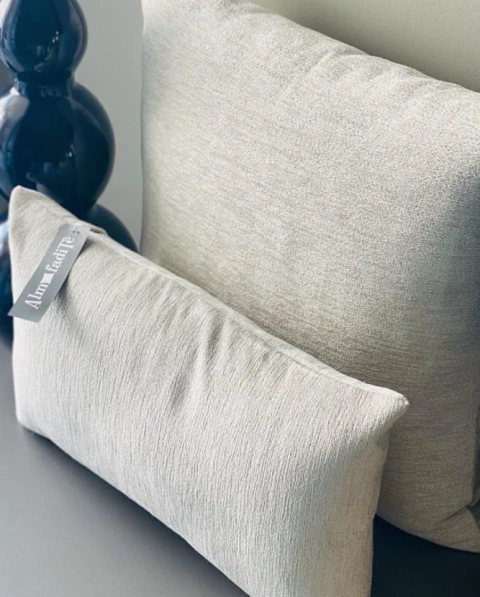 Kit 02 Almofadas Coleção Premium Chenille Liso Branco