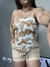 CROPPED ASSIMÉTRICO TROPICAL - BEGE - comprar online