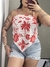 CROPPED ASSIMÉTRICO TROPICAL - VERMELHO - comprar online