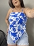 CROPPED ASSIMÉTRICO TROPICAL - AZUL - comprar online