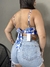 CROPPED ASSIMÉTRICO TROPICAL - AZUL - comprar online