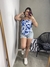 CROPPED ASSIMÉTRICO TROPICAL - AZUL - loja online