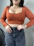 CROPPED MANGA LONGA - TERRACOTA - comprar online
