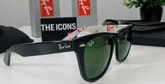 RB 2140 wayfarer negro logo blanco rojo verde - comprar online