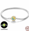 Pulsera Cadena de Serpiente Sol y Luna Luminoso