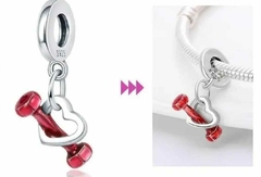 Charm Colgante Mancuerna y Corazón