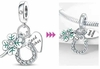 Charm colgante triple de trébol de cuatro hojas, corazón y herradura
