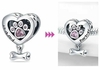 Charm corazon con la huella de mascota