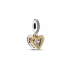 Charm colgante doble con corazones y estrellas fugaces