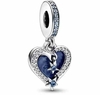 Charm colgante Doble Corazón Estrella Fugaz