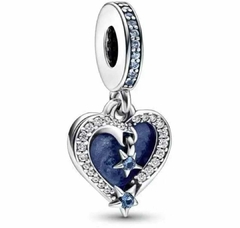 Charm colgante Doble Corazón Estrella Fugaz