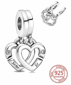 Charm Colgante hermanas Unidas Corazones Divididos