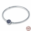 Pulsera Cadena de Serpiente Cierre Azul Brillante