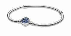 Pulsera Moments Cadena de Serpiente Cierre Azul Brillante