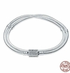 Pulsera Cadena de Serpiente cierre de barril de doble vuelta